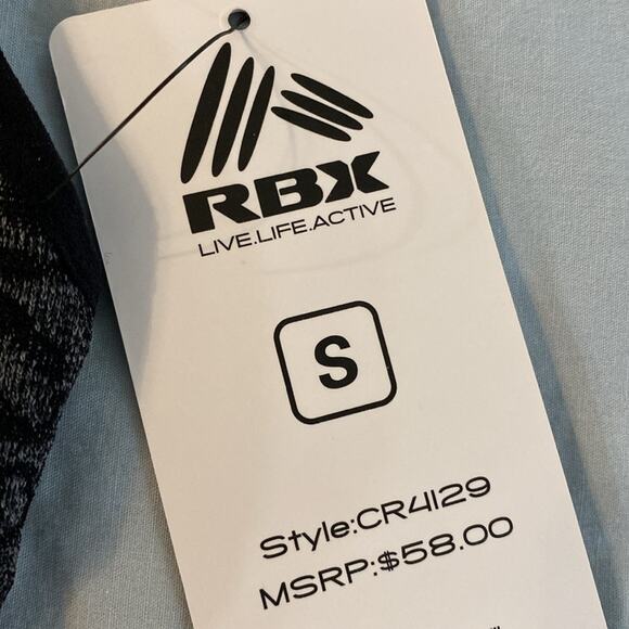 NWT RBX Racer Back Sports Bra black and Gray Animal Print Size Small - Picture 3 of 4